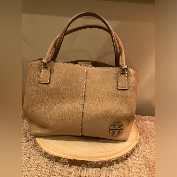 Tory Burch Handbags - Tory Burch￼ McGraw triple compartment Satchel‎ Handbag Tiramisu Pebbled Leather